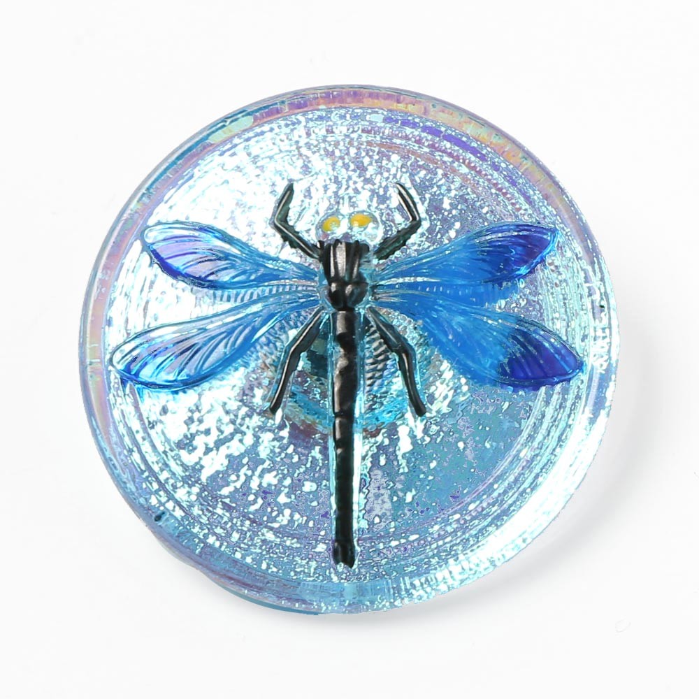 アンティーク・チェコ雑貨のお店 bábovka - 水色のトンボのガラス