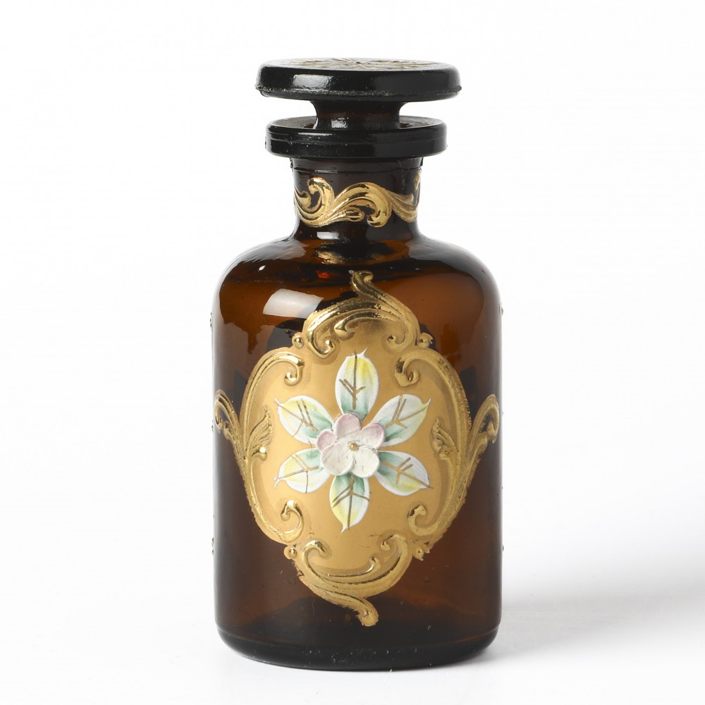 【高級~香水瓶】欧州金彩ガラス作品・パフュームボトル・アンティーク1900年代物 高級~香水瓶】欧州金彩ガラス作品・パフュームボトル・アンティーク