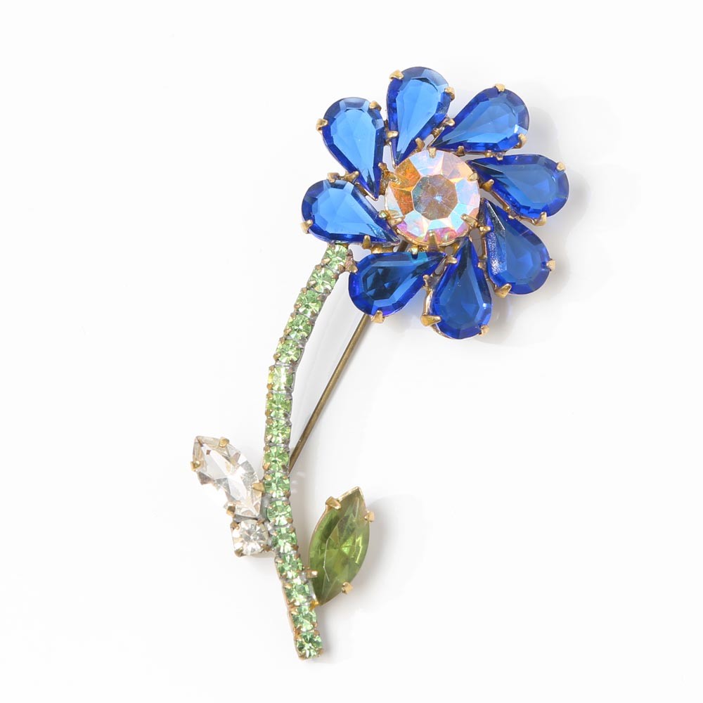 ヴィンテージカットガラスブローチ⑥