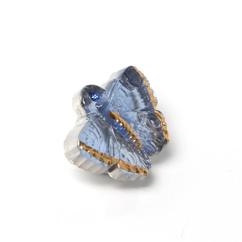 アンティーク・チェコ雑貨のお店 bábovka - 蝶々のガラスボタン 2cm