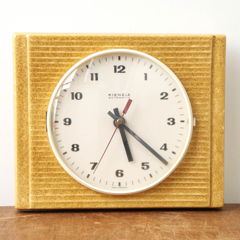 ドイツ kienzle キンツレ 陶器の掛け時計 アンティーク ビンテージ